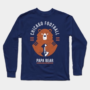 Papa Bear Chicago Football Fan Gift Long Sleeve T-Shirt